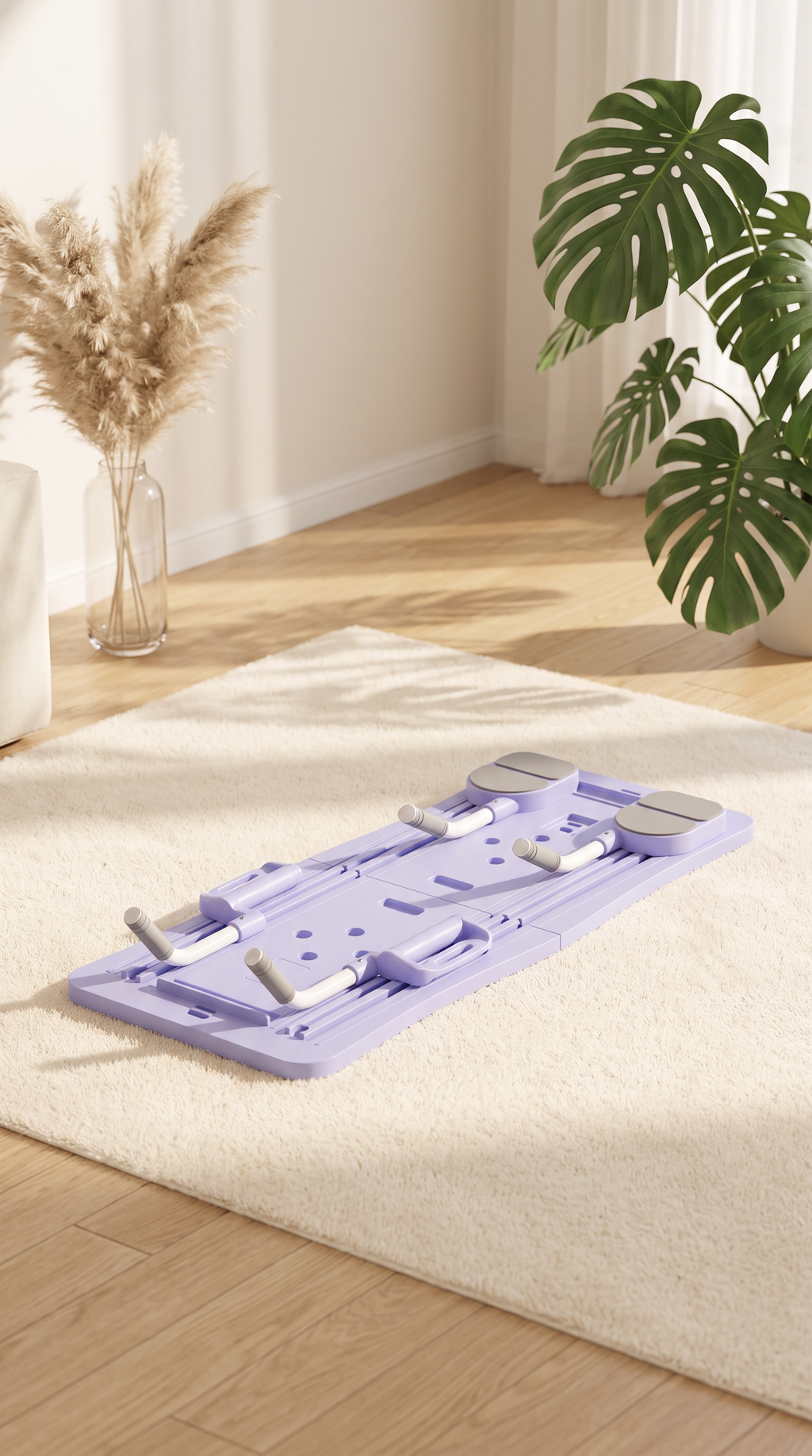 Foldable 4-in-1 Pilates Board | Ab Wheel, Resistance Bands & Push-Up Trainer