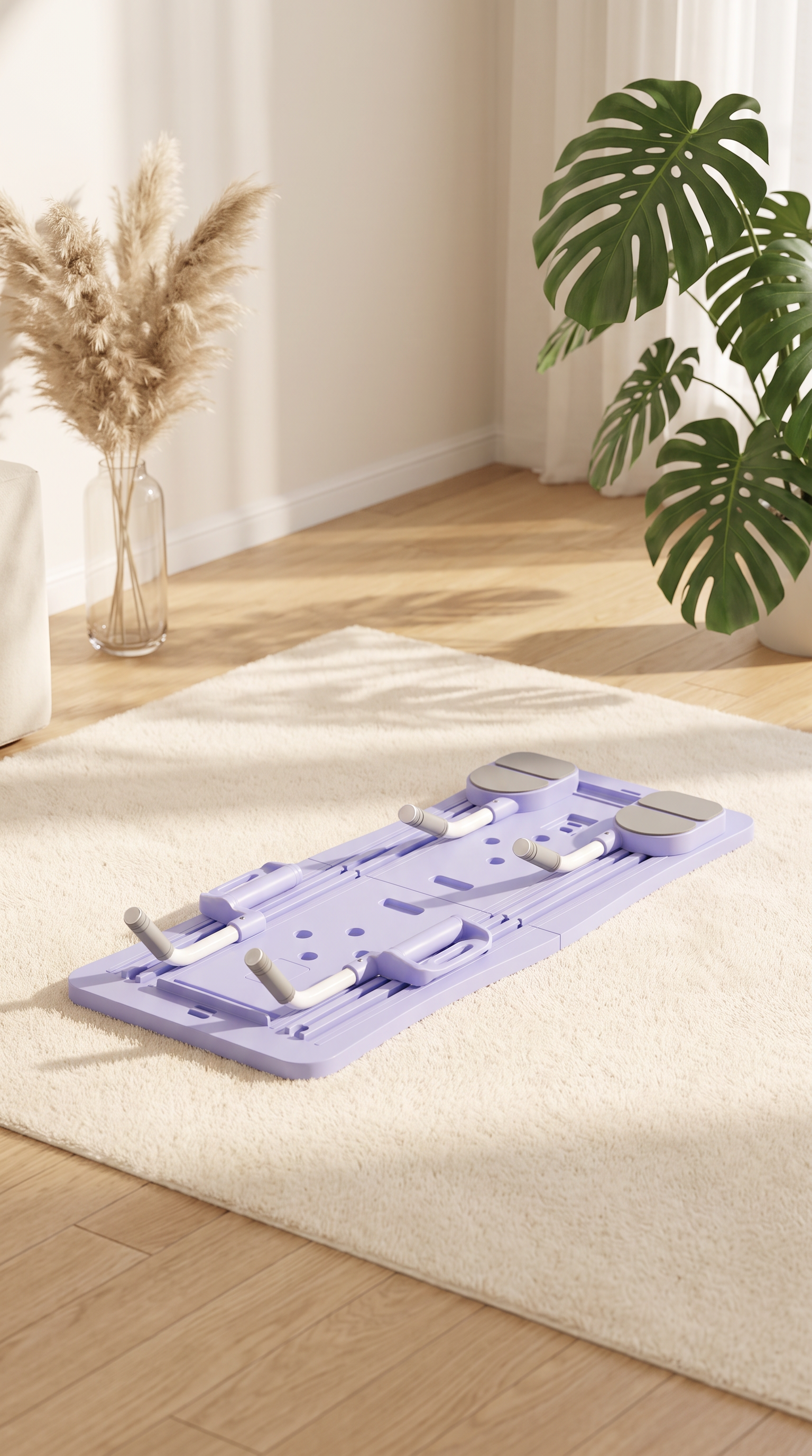 Foldable 4-in-1 Pilates Board | Ab Wheel, Resistance Bands & Push-Up Trainer