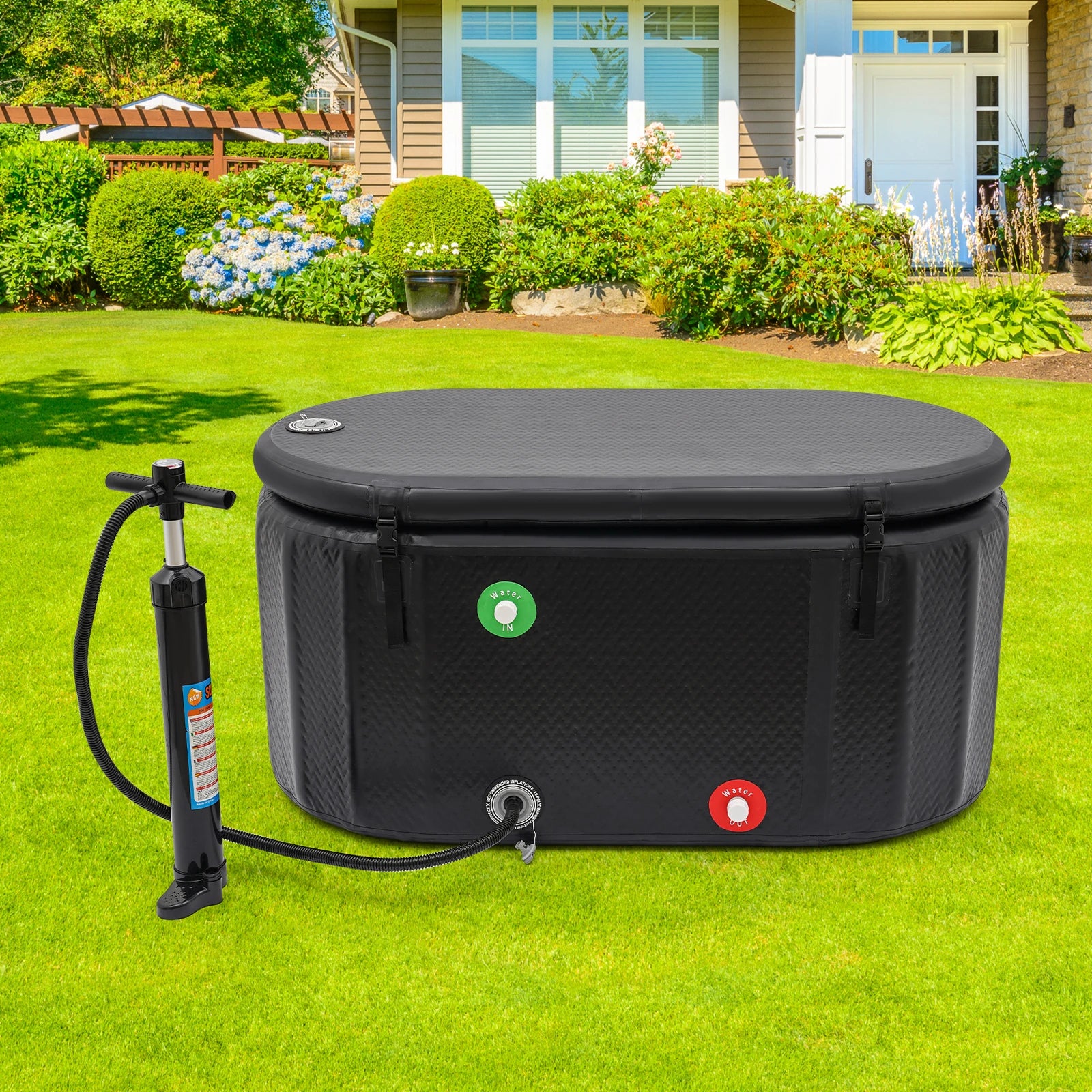 Portable Inflatable Ice Bath Tub | 97.74 Gal Cold Plunge for Athletes | Indoor & Outdoor