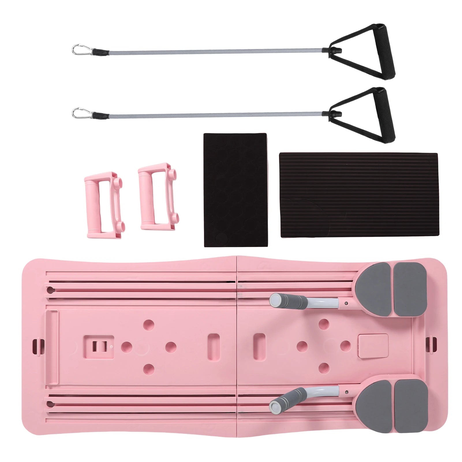 Foldable 4-in-1 Pilates Board | Ab Wheel, Resistance Bands & Push-Up Trainer