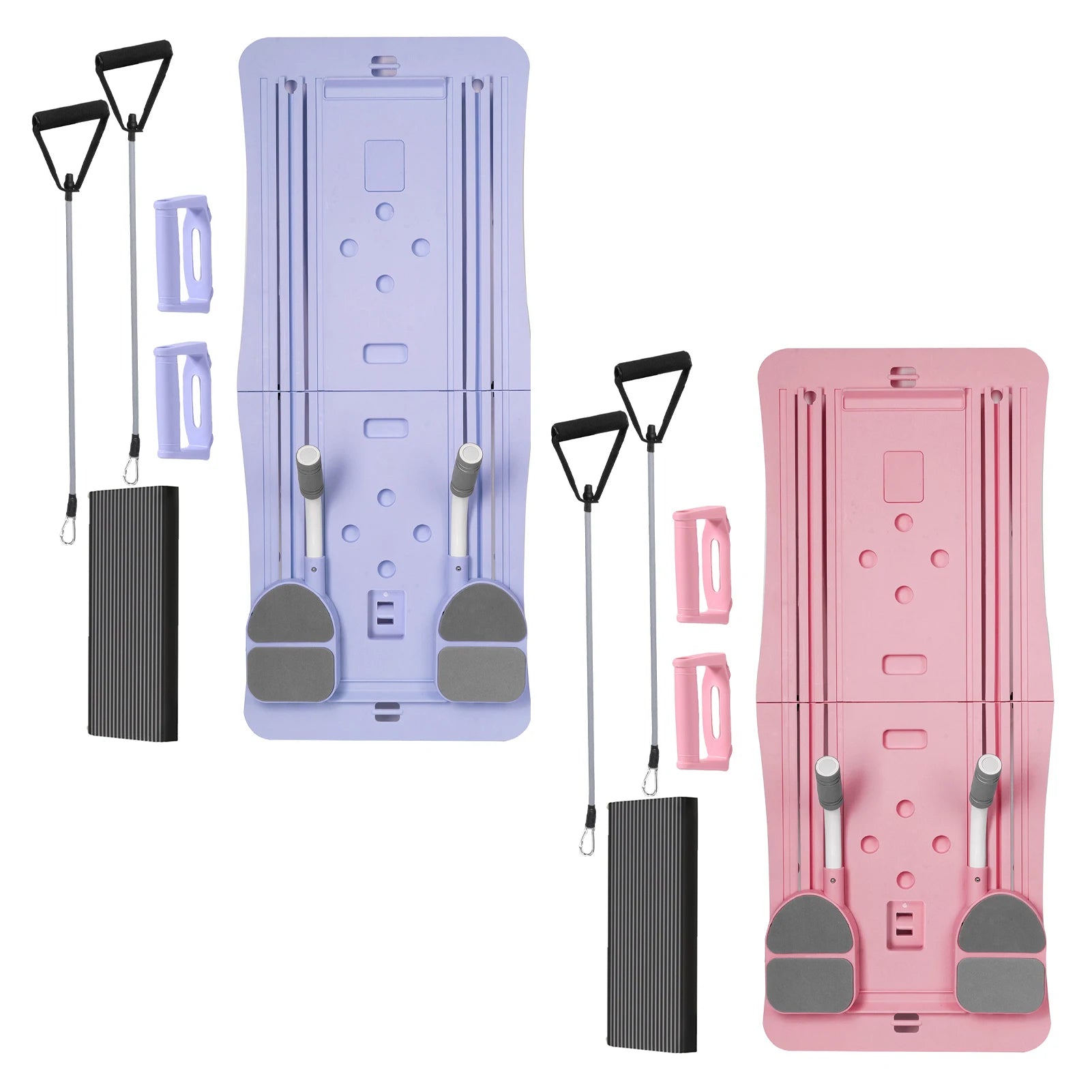 Foldable 4-in-1 Pilates Board | Ab Wheel, Resistance Bands & Push-Up Trainer