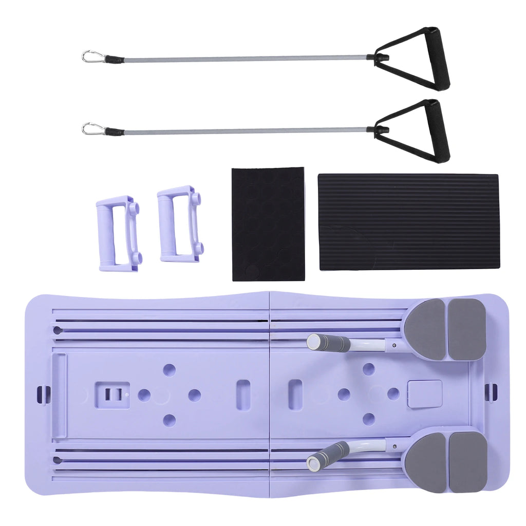 Foldable 4-in-1 Pilates Board | Ab Wheel, Resistance Bands & Push-Up Trainer