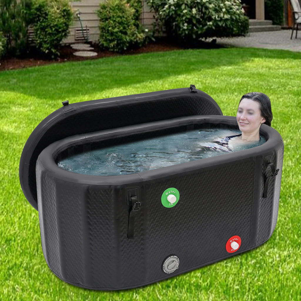 Portable Inflatable Ice Bath Tub | 97.74 Gal Cold Plunge for Athletes | Indoor & Outdoor